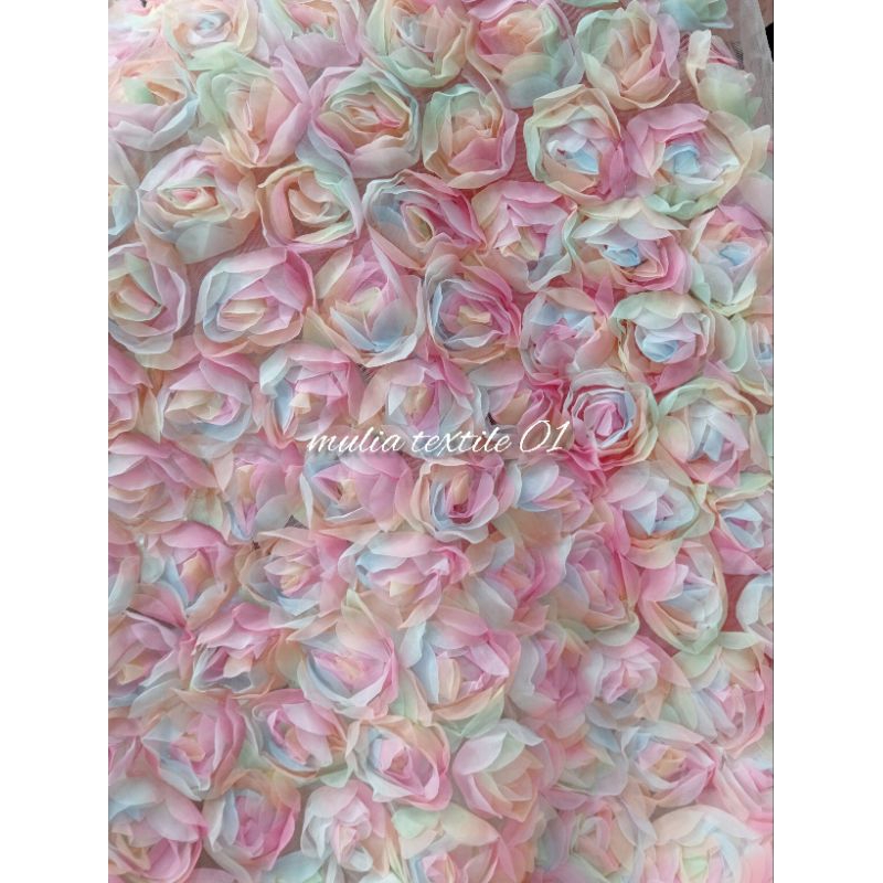 kain/bahan tile bunga mawar 3D