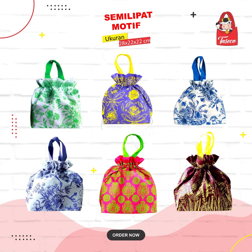 

TASECO Tas Hajatan Serut Tas Bingkisan Motif Serut Tas Spunbond Tas Kotak Nasi Tas Pernikahan Tas Souvenir UK 28x22x22