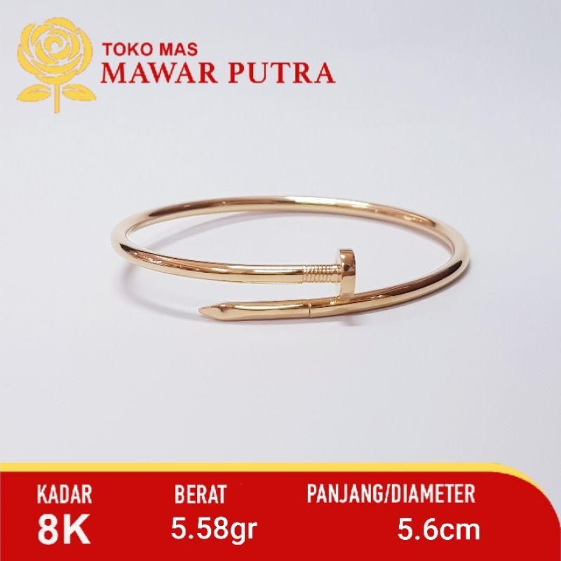 Gelang Oval Cartier Paku UBS Gold 8K