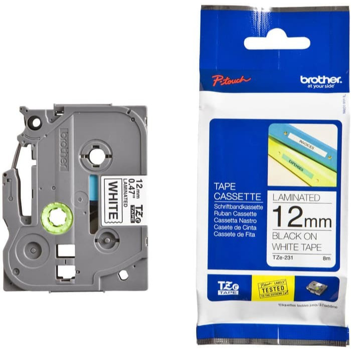 

Brother Label Tape TZe-231 Black on White 12mm