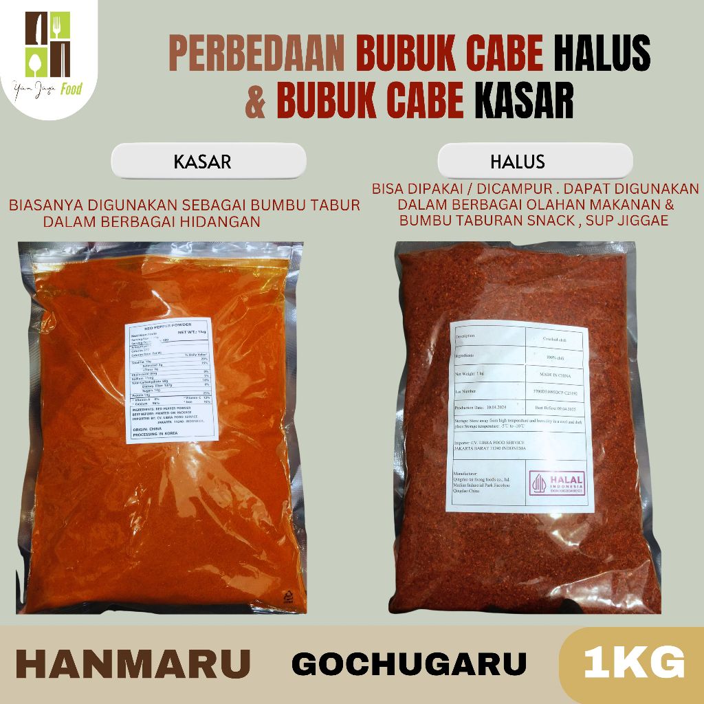 

Hanmaru Gochugaru / Bubuk Cabe / Cabai Korea / Kasar / Halus Kemasan 1KG