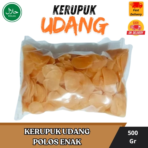 

Bahan Mentah / Kerupuk Udang Polos 500 Gram Halal