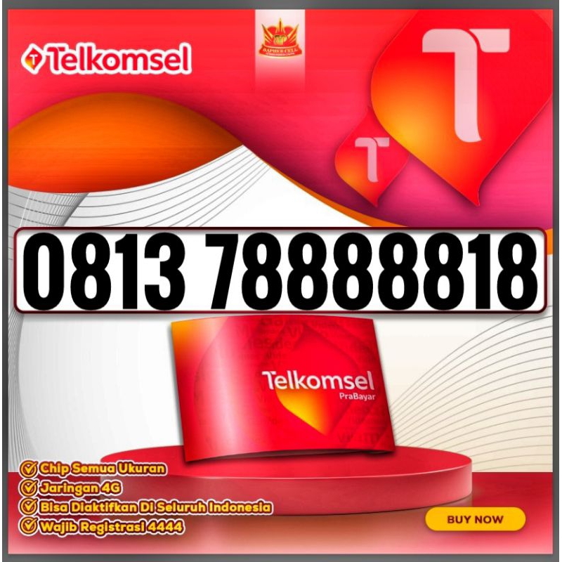 KARTU PERDANA NOMOR CANTIK TELKOMSEL SIMPATI 0813 78888818 - 0813 78888868 - NOMER CANTIK - KARTU CA