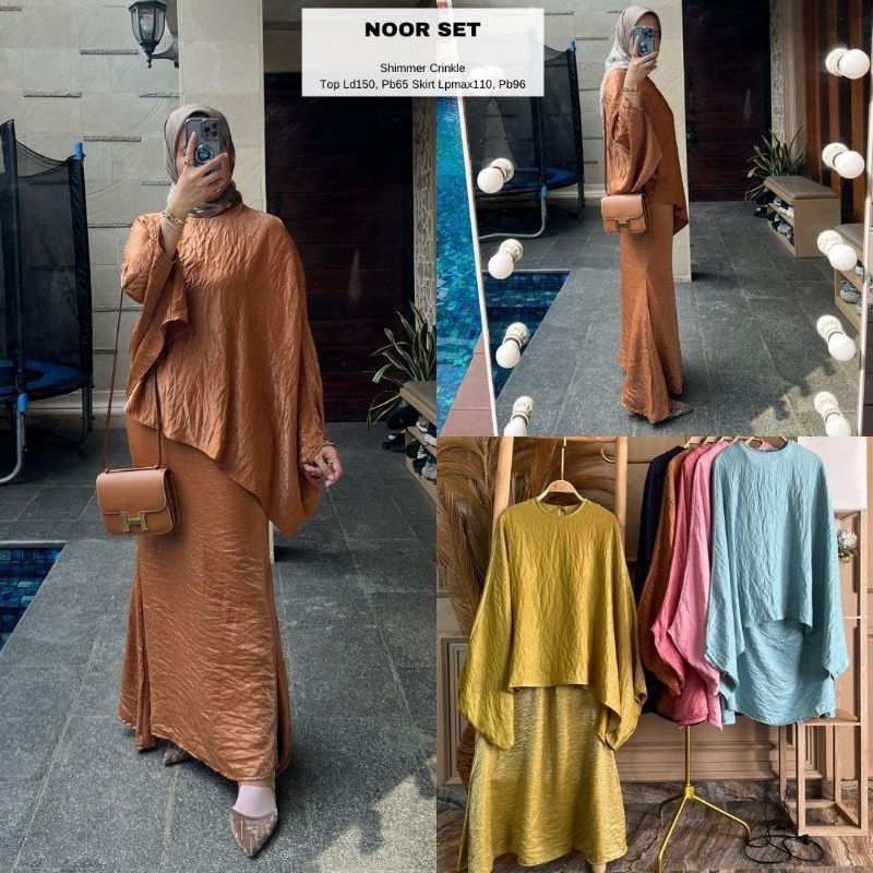 Aa_store ONE SET SHIMMER CRINKLE ROK TUNIK / ATASAN WANITA ONE SET