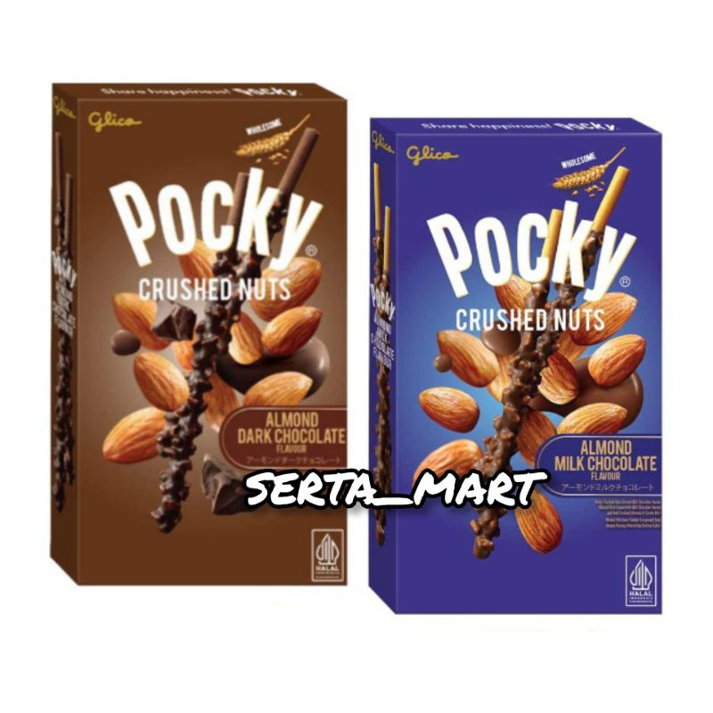 

Pocky Crushed Nuts - Biskuit Stik Almond Dark Chocolate / Milk Coklat 25gr