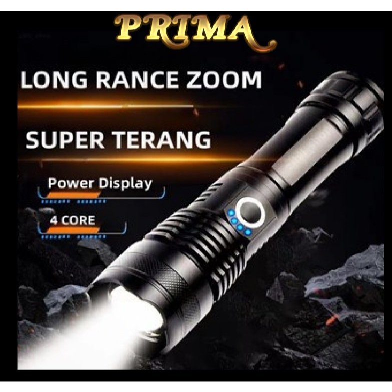 Senter LED 100W Super Terang Rechargeable - Senter Cas USB - Senter LED