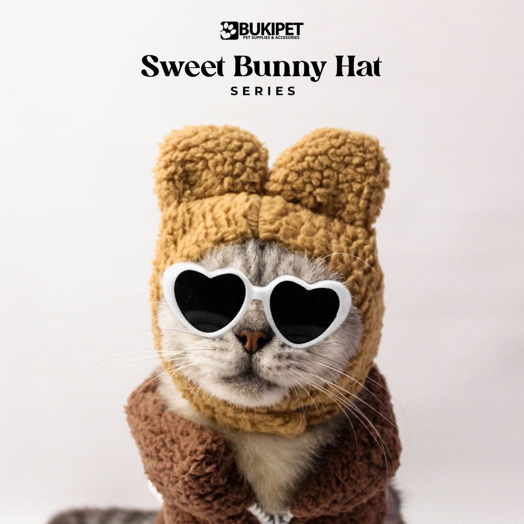 Topi Hewan Peliharaan  Kucing Anjing  aksesoris hewan kecil - BUNNY HAT