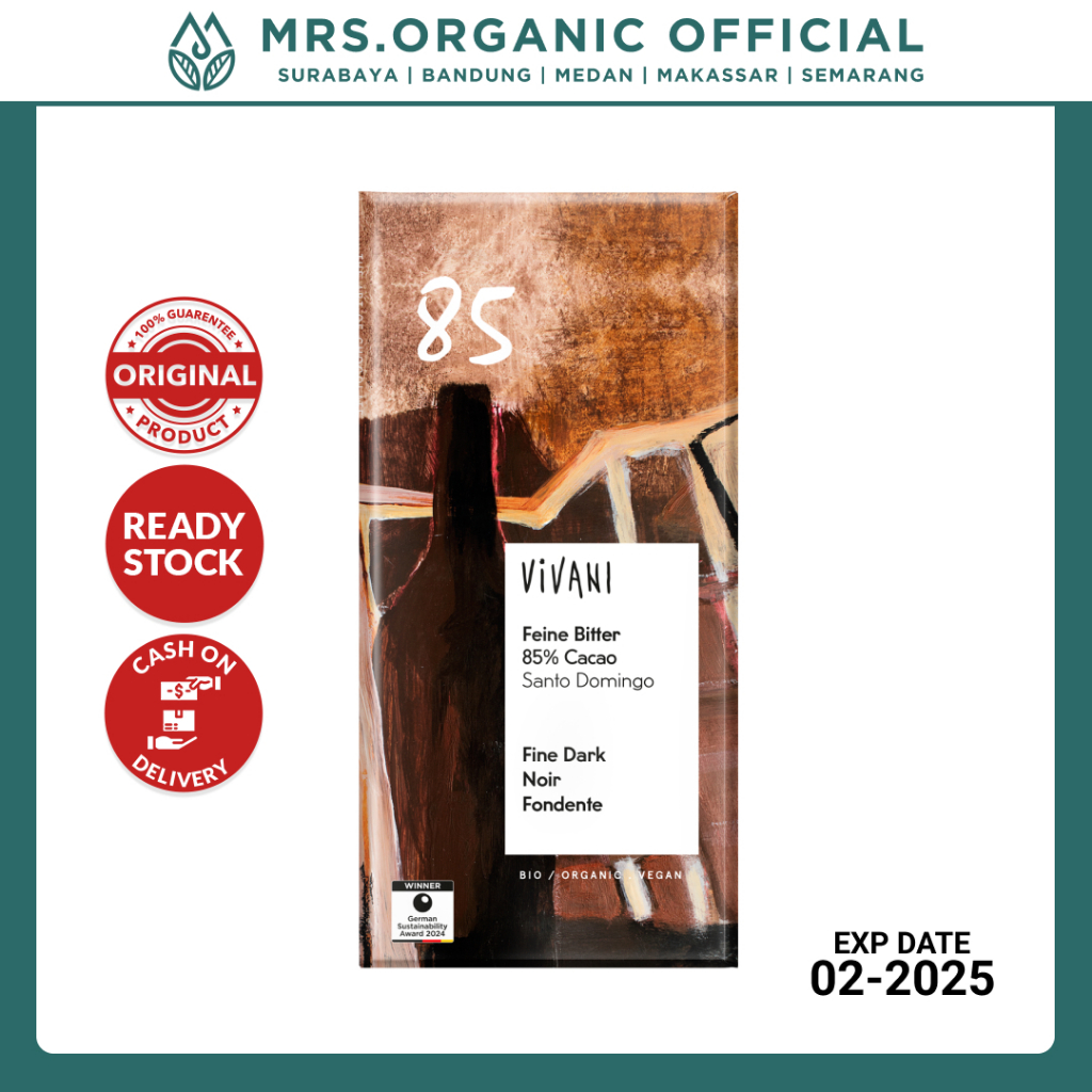 

Coklat Cokelat Vivani Organic Fine Dark Chocolate 85% Cocoa 100g