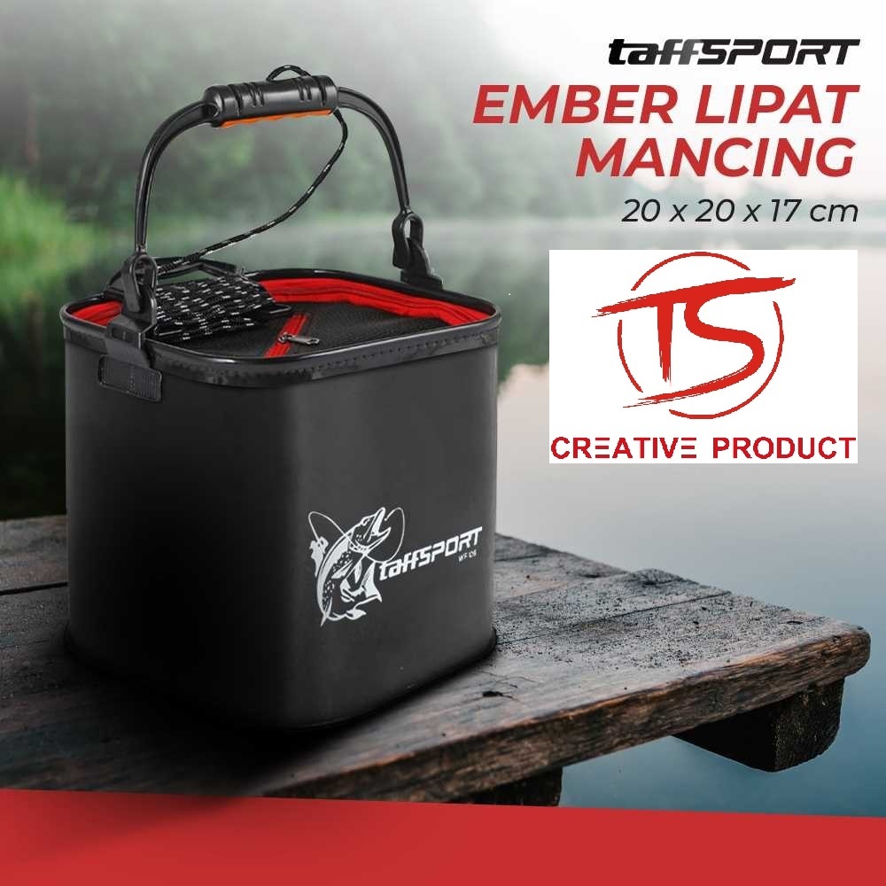 TaffSPORT tas mancing ember mancing Ember Lipat Mancing Tempat Ikan Folding Fishing Bucket tas panci