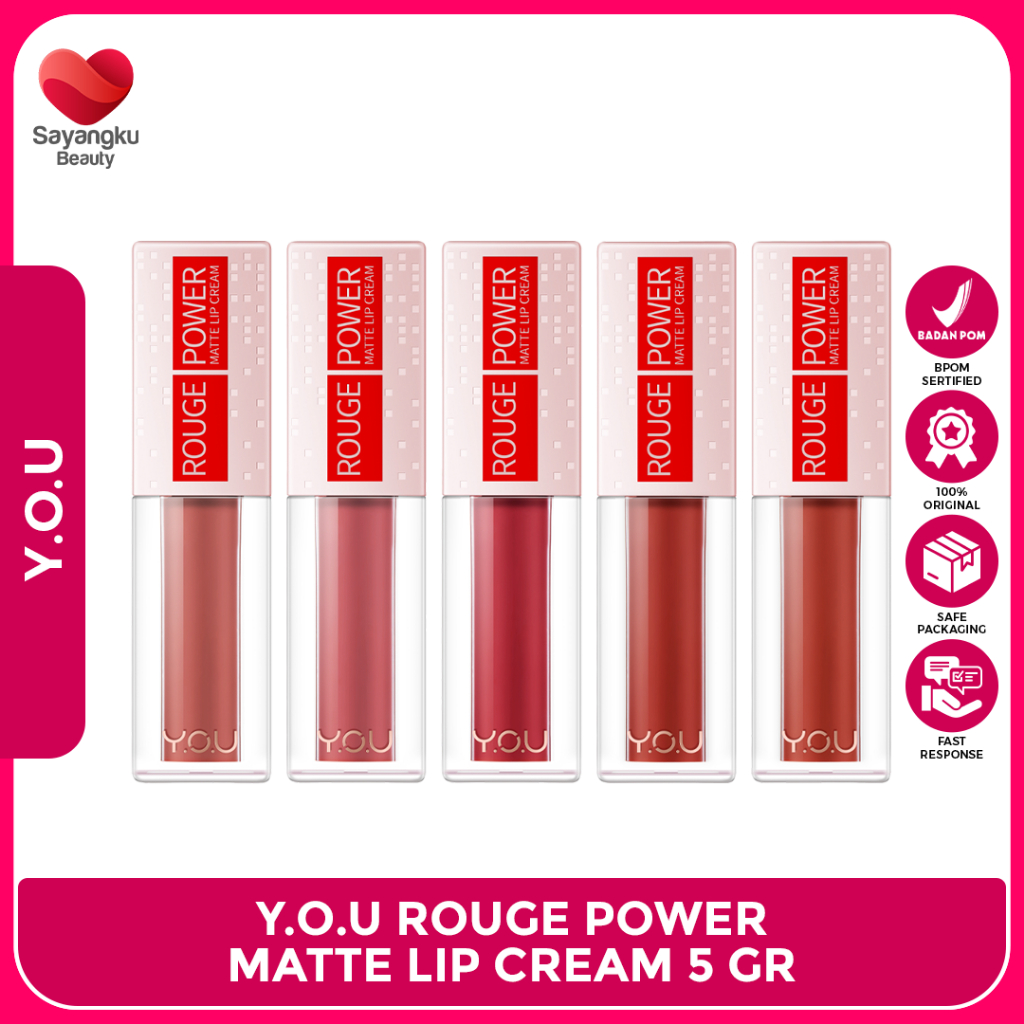 YOU Rouge Power Matte Lip Cream Lipstik 5g