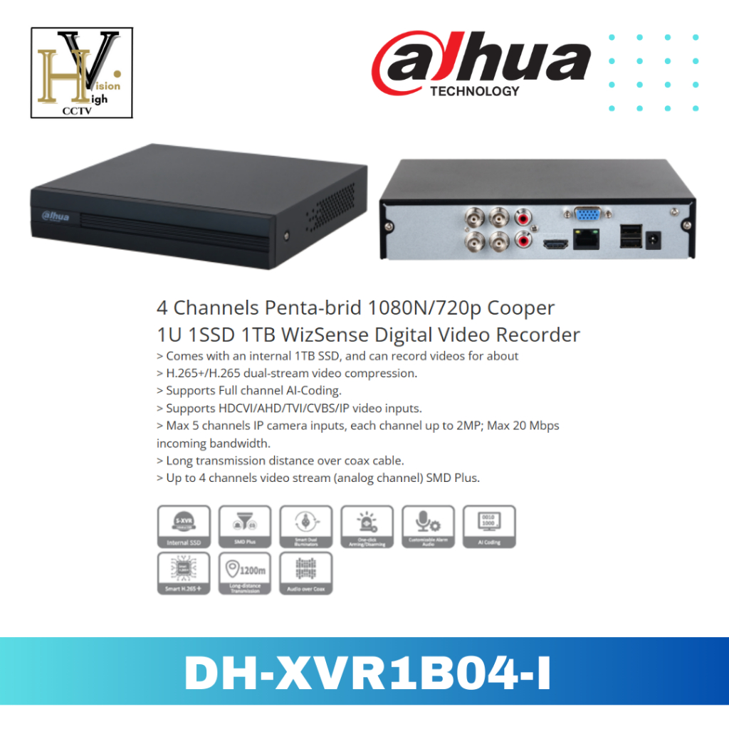 DVR DAHUA 4CHANNEL 1B04-I