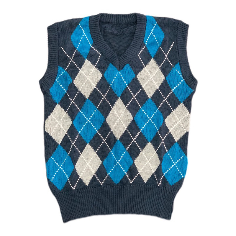 Vest Rajut Rompi Rajut Kotak Kotak/argyle Korea Gaya Retro Vest Knit Baju Crop//Rompi Rajut Pria // 