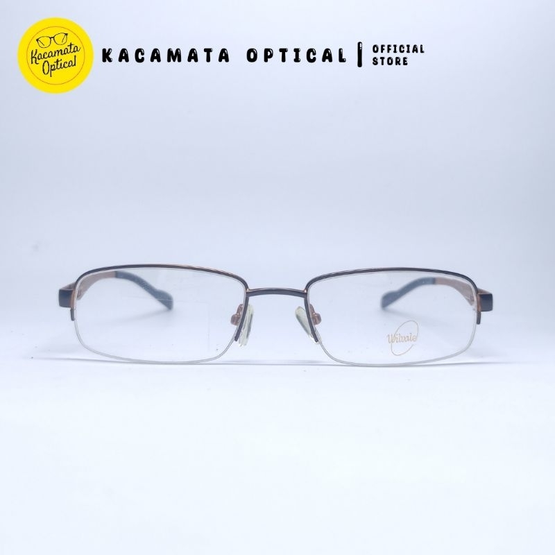 KACAMATA OPTICAL - Frame KMO1659 Half Frame Coklat Besi Plastik