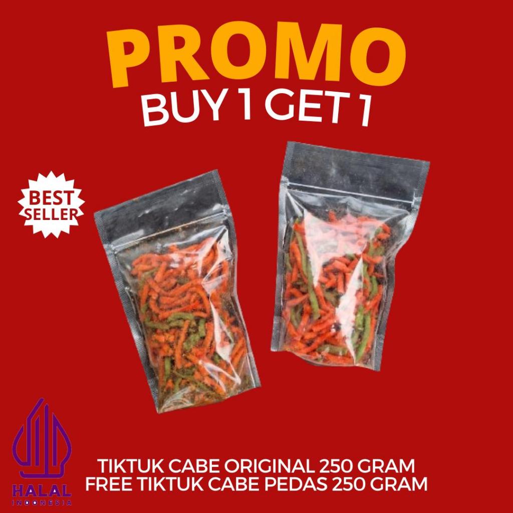 

[Live] (Buy 1 Get 1) Tiktuk/Sistik Original 250gr Gratis Tiktuk/Sistik Pedas 250gr Camilan Snack