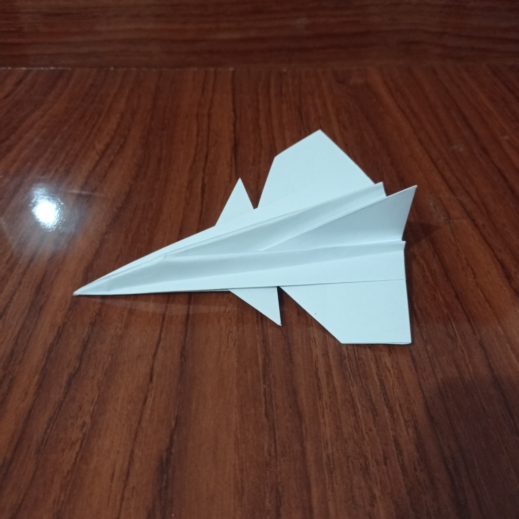 Origami Mainan Pesawat Kertas Lipat Bisa Terbang JAS-37 VIGGEN Best Origami Flying Paper Airplane