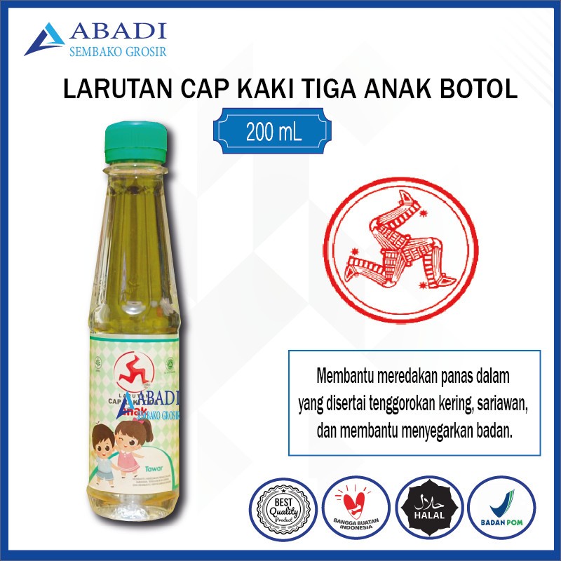 

Minuman Larutan Cap Kaki Tiga Anak BOTOL Rasa Tawar Meredakan Panas Dalam 200ml