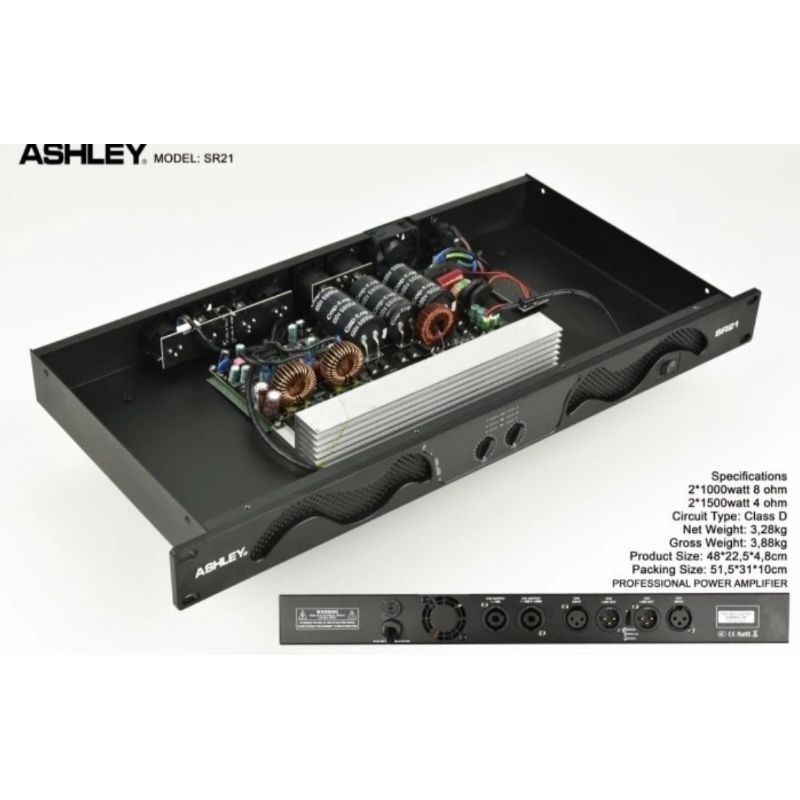 POWER ASHLEY SR 21 ORIGINAL 2 X 1500 WATT 2CH CLASS D AMPLIFIER
