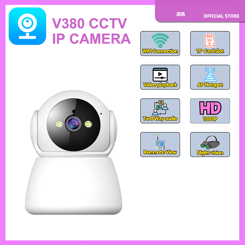 CCTV V380 pro Ip kamera mini Smart Camera Indoor 360° Lihat Kamera Pelacakan