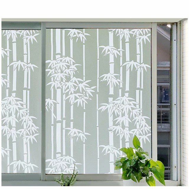 Stiker Kaca/Kaca Film Sandblast Sanblast Sanblast Motif Bambu