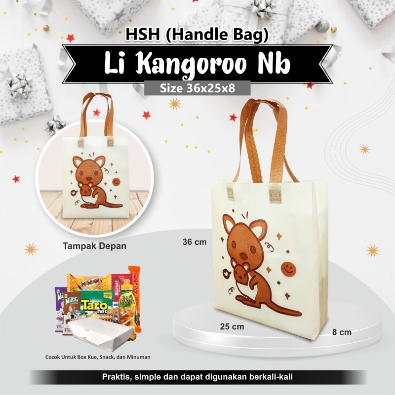 

Tas spunbond/kain tipe flatbag souvenir ulang tahun/birthday anak - kangaroo