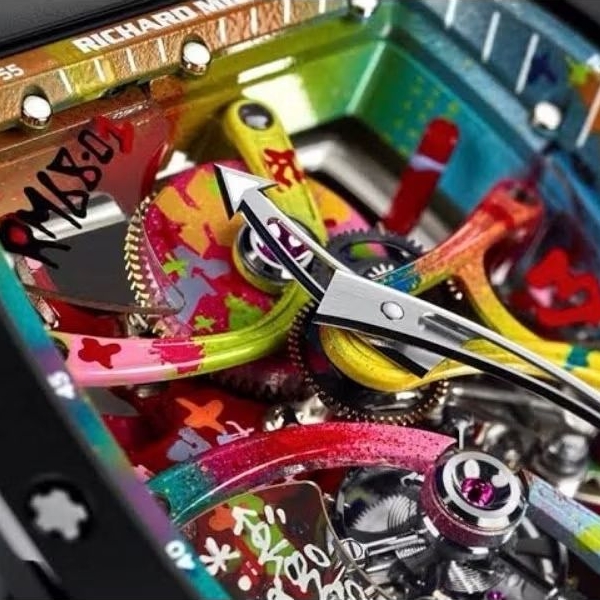 Jam tangan Automatic Swiss Tourbillon RM 68-01 Cyril Kongo Titanium Velcro Nilon strap fullset