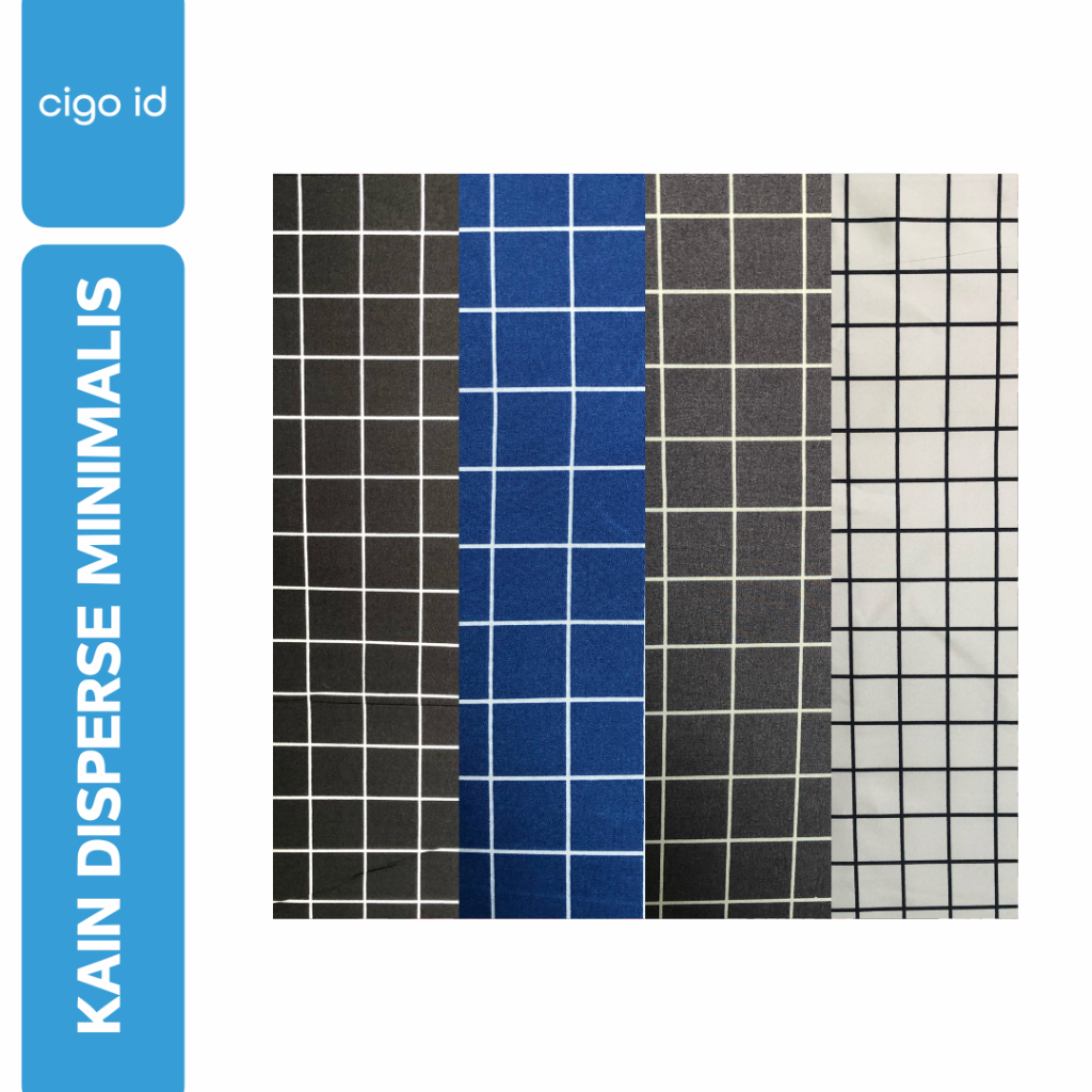 KAIN KATUN DISPERSE MICROTEX / KAIN SPREI AESTHETIC METERAN MOTIF PLAID / KOTAK & POLKADOT