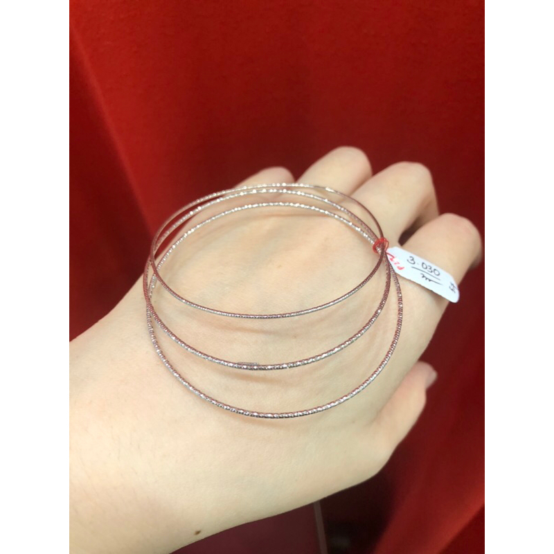 Gelang keroncong lidi ukir putih 375