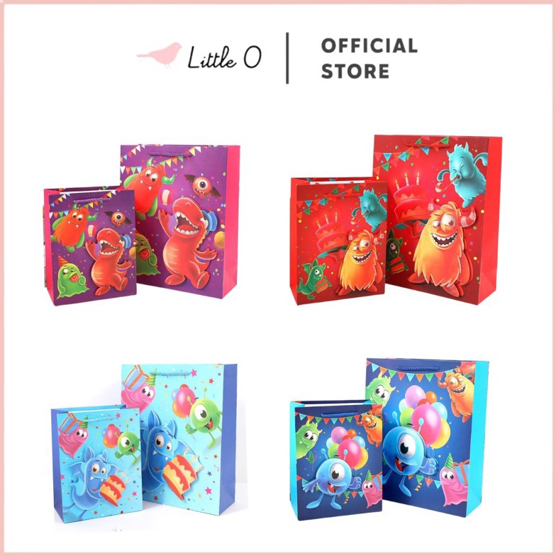 

MURAH MERIAH 3D MONSTER Glitter Birthday Paper Bag Kantong Ulang Tahun Ultah Goodie Bag