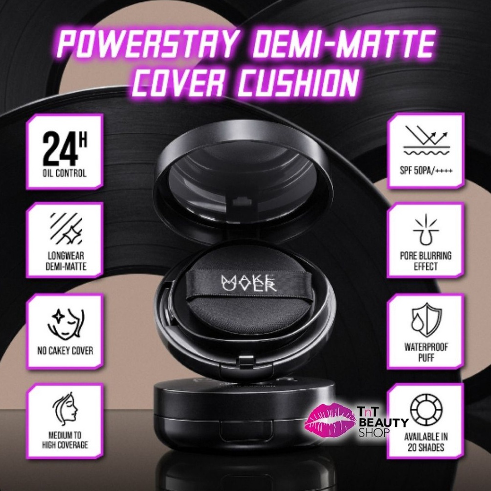 PRODUK TERBARU Make Over Powerstay Demi Matte Cover Cushion 15gr  MakeOver Cushion  TnT Beauty Shop