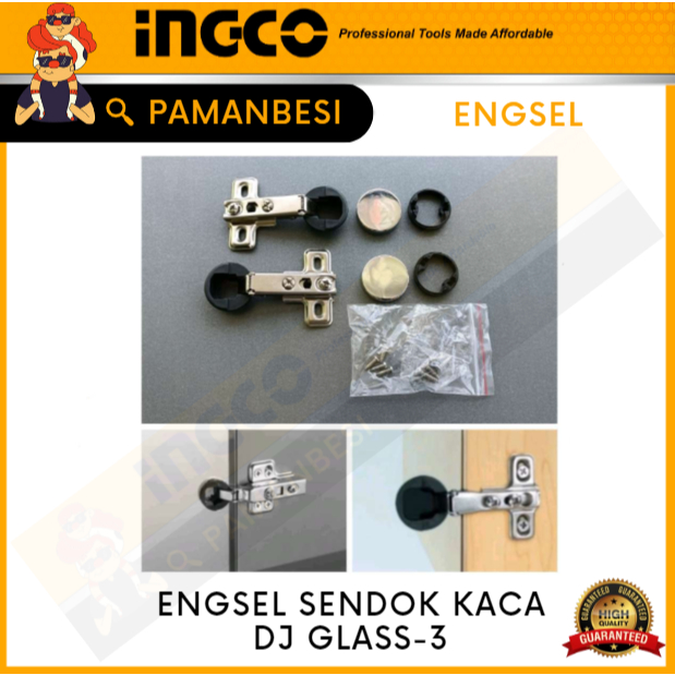 [Merk DJ]Engsel Kaca/Engsel Sendok Full Bengkok Slow Motion (Glass-3)