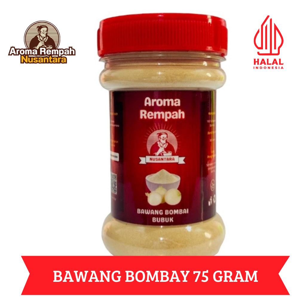 

Aroma Rempah Nusantara - Bawang Bombay 75gr Bubuk - Bumbu Masak Dapur Onion Bombay Powder Premium Murni