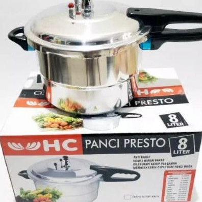 HJ6 Panci Presto HC Press Cooker 8 Liter TANPA KACA