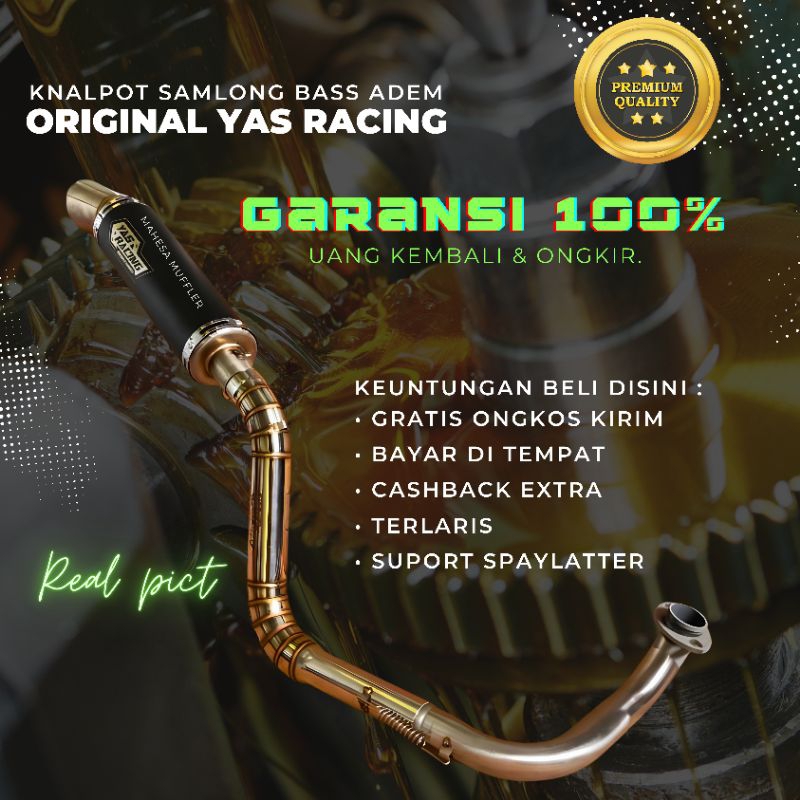 KNALPOT SAMLONG ORIGINAL BY YAS RACING GENIO NON MBERR ANTI TILANG ALL MATIC BASS ADEM KENALPOT RACI