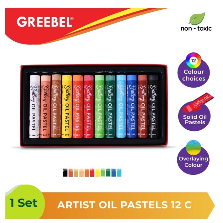 

SPESIAL DISKON Crayon oil pastel 12 warna Greebel artist