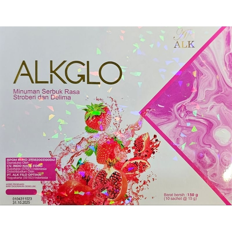 

[BPOM] ALKGLO MINUMAN SERBUK RASA STROBERI & DELIMA 15GR