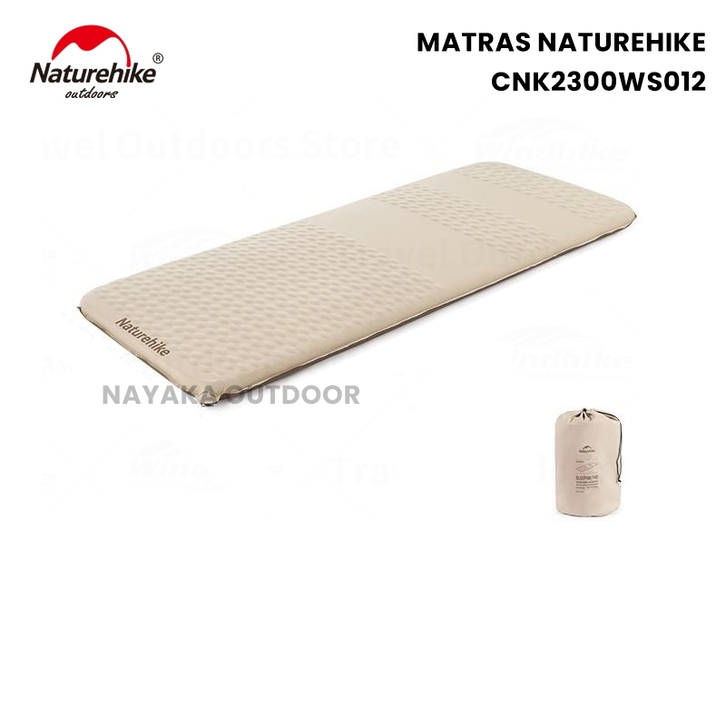 Matras Auto Inflate Single Naturehike CNK2300WS012 Sleeping Pad Glamping Self Inflate Matras Spon Te