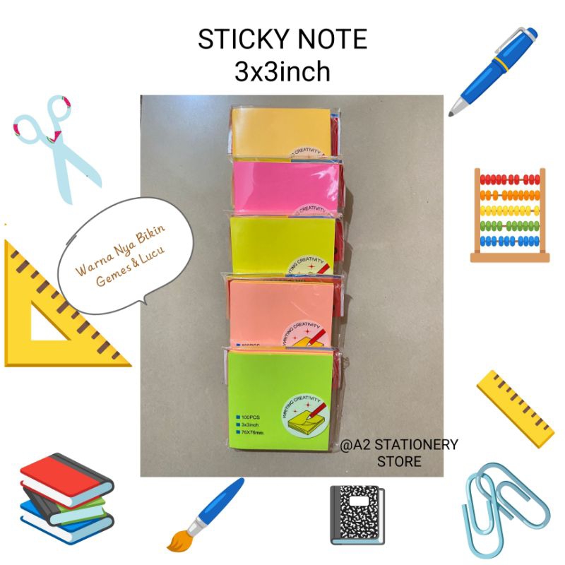 

STICKY NOTE 3x3inch Isi 100