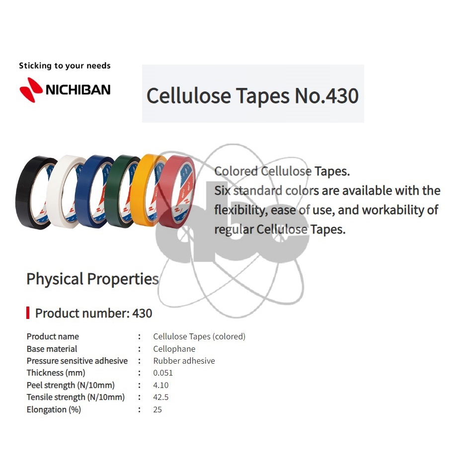

NICHIBAN Cellulose Tape Blue 18mm x 35m No. 430 (1 PACK = 10 ROLL)