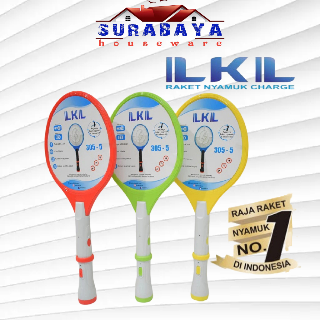 COD - RAKET NYAMUK LKL 305-5 MURAH BERKUALITAS Raket Nyamuk Dilengkapi Dengan Senter LED