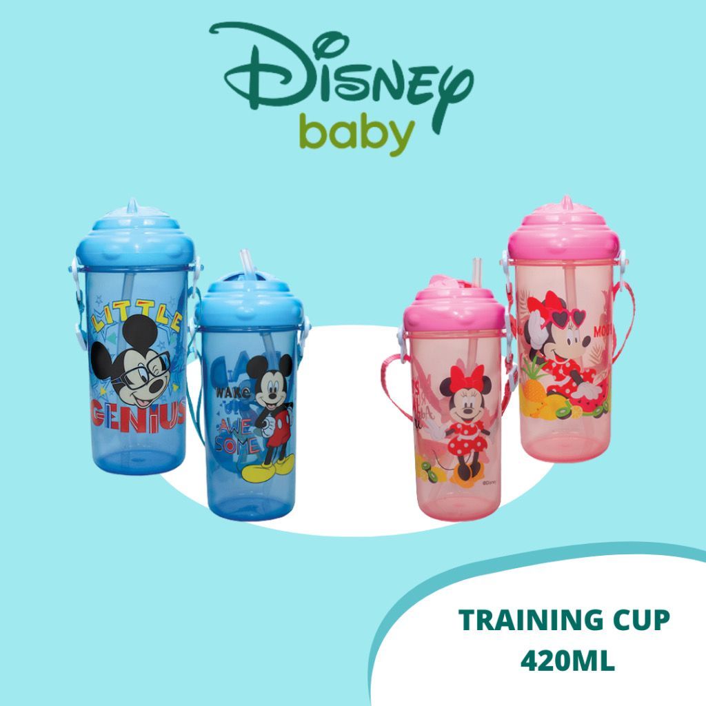 LUSTY BUNNY Disney DMM3019 Training Cup Botol Minum Sedotan Dengan Tali 420ml | Botol Minum Tali Ana