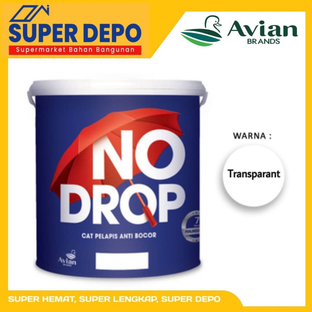 CAT TEMBOK AVIAN NO DROP TRANSPARAN 20 KG