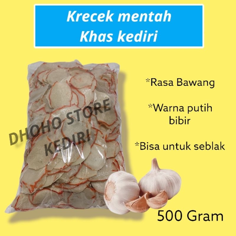 

500Gram Krecek mentah Krupuk bawang upil krupuk goreng pasir mentah krecek rasa bawang goreng minyak bisa ditambah sambal pecel bahan seblak warna putih bibir