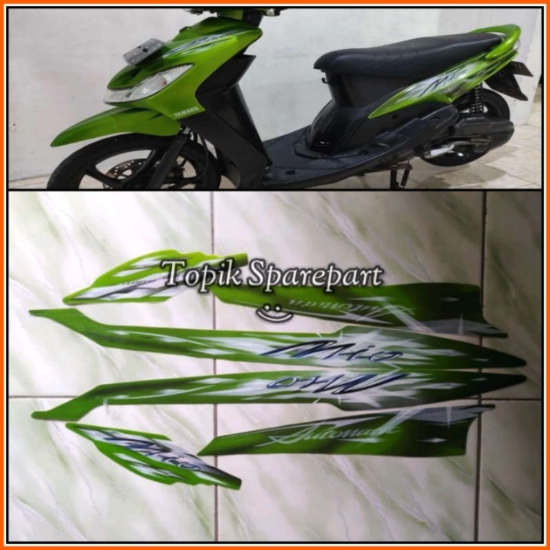 stiker striping Yamaha Mio smile 2009 hijau