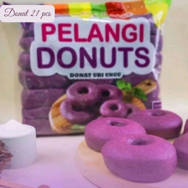 

PELANGI donat donuts UBI UNGU mini isi 21 frozen food bdg 520 gr