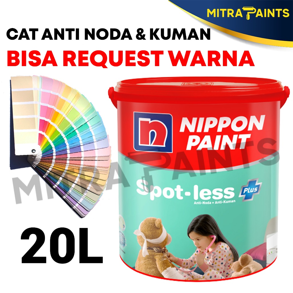 CAT TEMBOK ANTI NODA SPOTLESS PLUS NIPPON PAINT 20 LITER 1 PAIL / BISA REQUEST CUSTOM TINTING