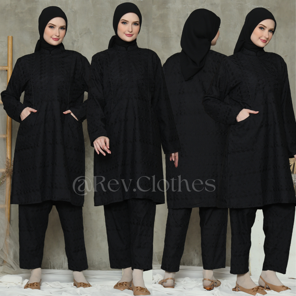 Baju Umroh Wanita Hitam Model Setelan Busana Haji dan Umroh