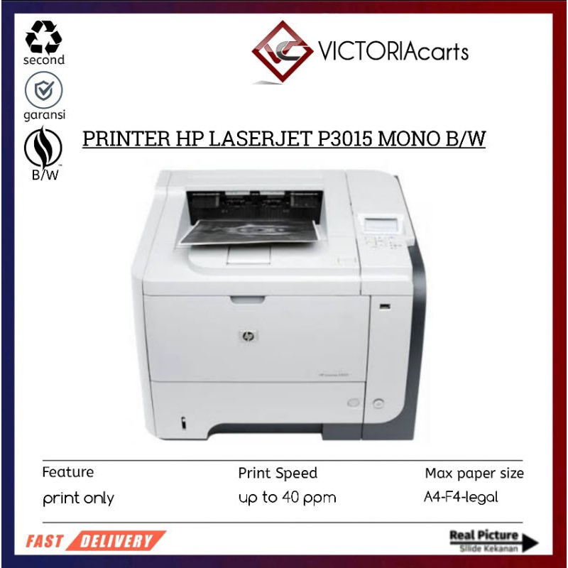 

Jual printer hp laserjet p3015 Monochrome siap pakai full isi tinta toner 100%