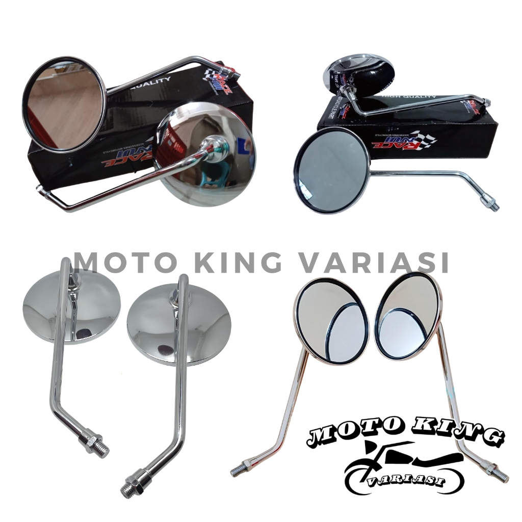 Spion Motor Kaca Spion Bulat Vespa Scoopy Model Vespa Panjang Bulat Besi Chrome Universal