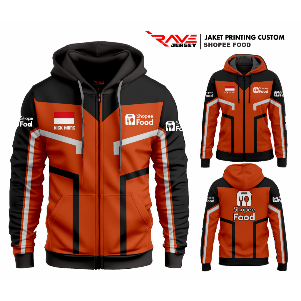 JAKET KURIR SIOREN FOOD FULL PRINTING SUBLIM CUSTOM (DESAIN SUKA SUKA)