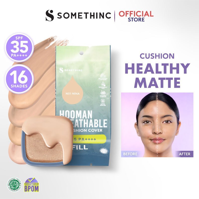 Expired bulan 2/2026  - Somethinc - Refill Hooman Breathable  UV Cushion SPF 35 PA++++ shade eclair/